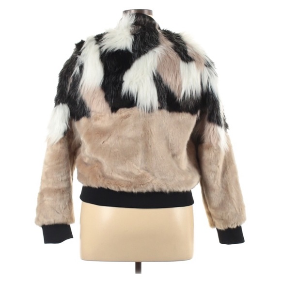 NWT Faux Fur Bomber Jacket Size XL - Picture 3 of 4
